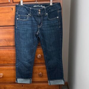 American Eagle Outfitters Dark Blue Artist Capris